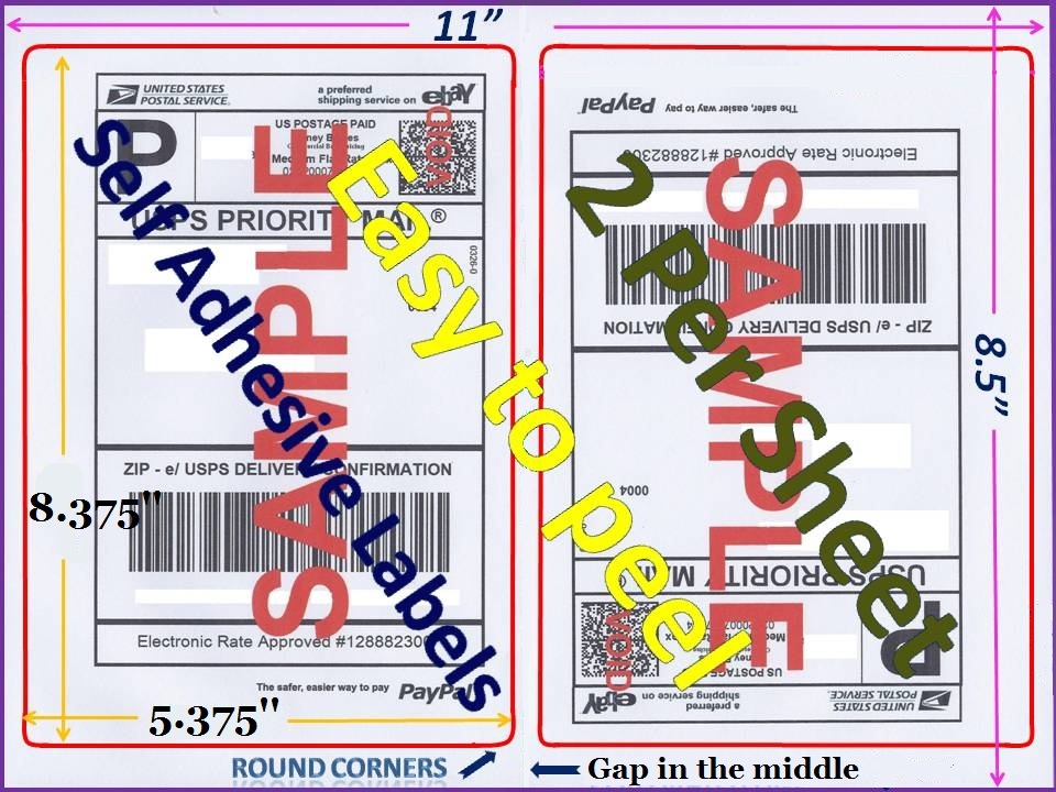 2000 Round Corner Self Adhesive Shipping Labels 8.5x5.5