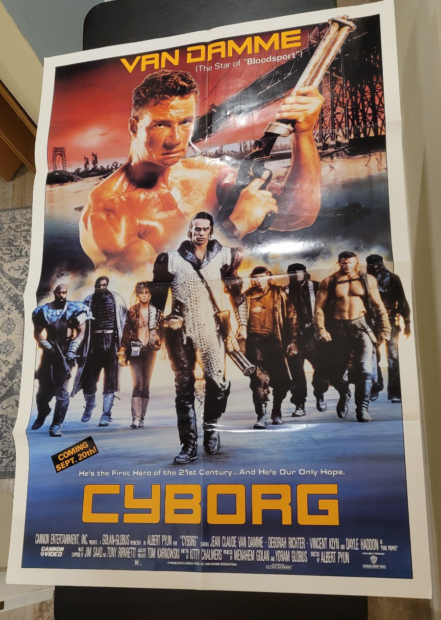 Jean‑Claude Van Damme CYBORG (1989) 41 X 27 Video Store Promotional Poster RARE