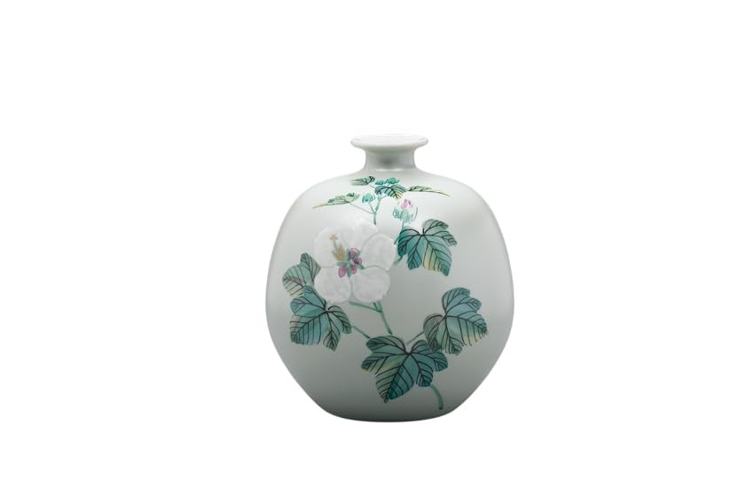 Marusan Miyamoto Kutani Ware 5.5-Inch Vase, Hibiscus Design Ap8-1041_