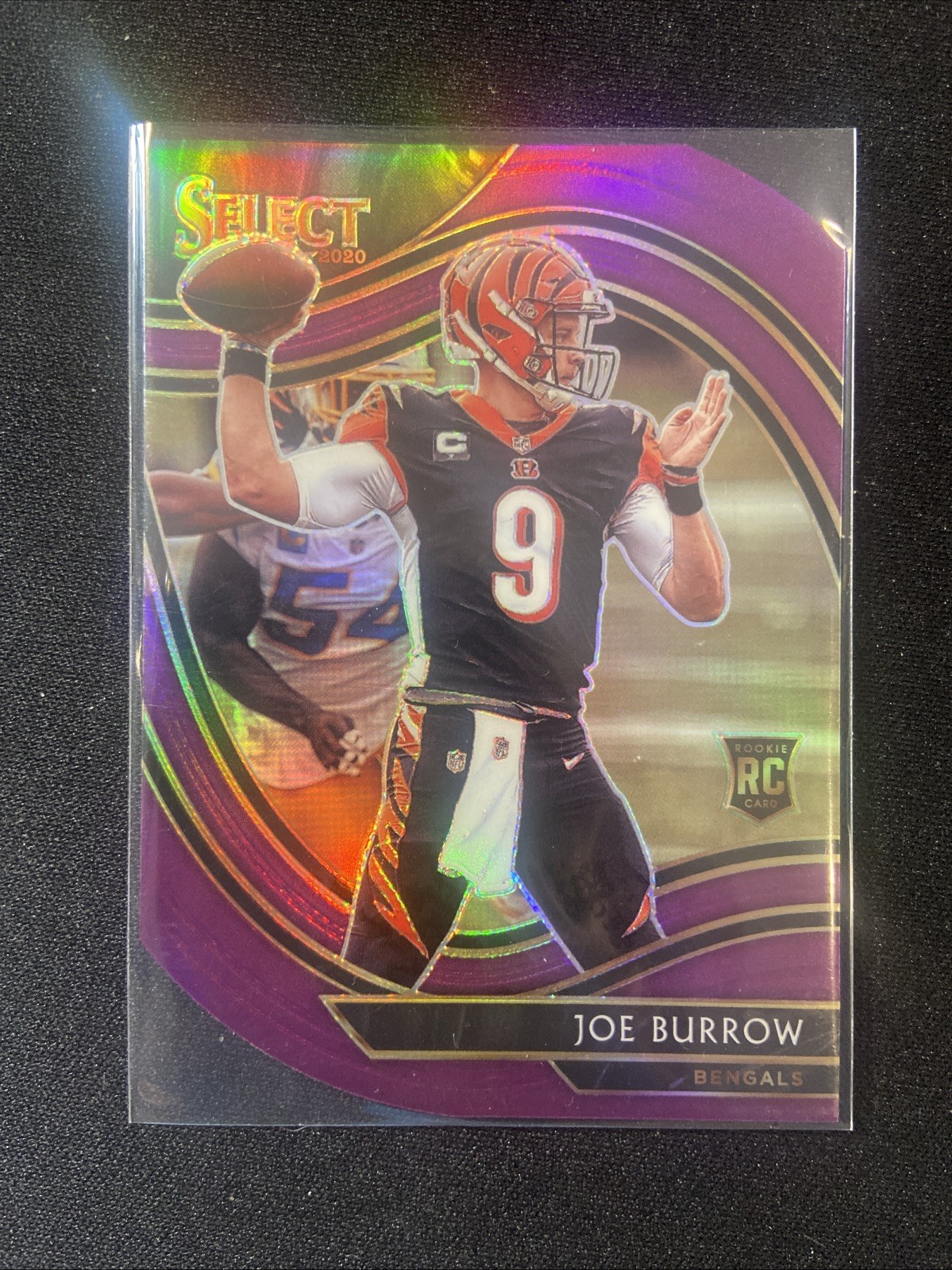 2020 Panini Select Joe Burrow Rookie RC Field Level #346 Purple Prizm Die-Cut 2020 Panini Select Joe Burrow Rookie RC Field Level #346 Purple Prizm Die-Cut