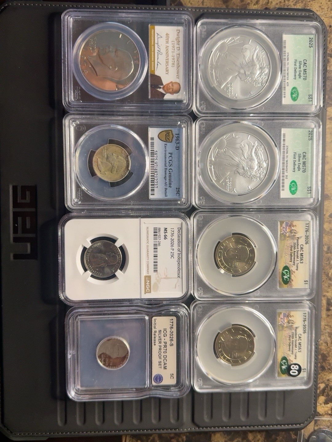 8 Coin Graded Lot 2025 Silver Eagles CAC MS70 Trump MS63 NGC PCGS ICG 8 Coin Graded Lot 2025 Silver Eagles CAC MS70 Trump MS63 NGC PCGS ICG