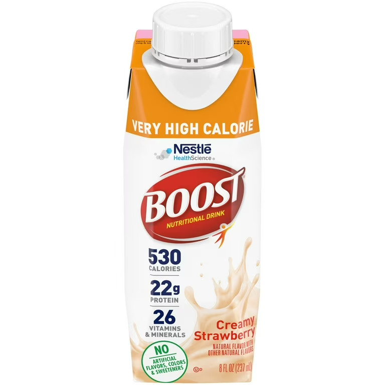 Nestle BOOST Very High Calorie Strawberry Nutritional Drink 8 oz 24 Pack New