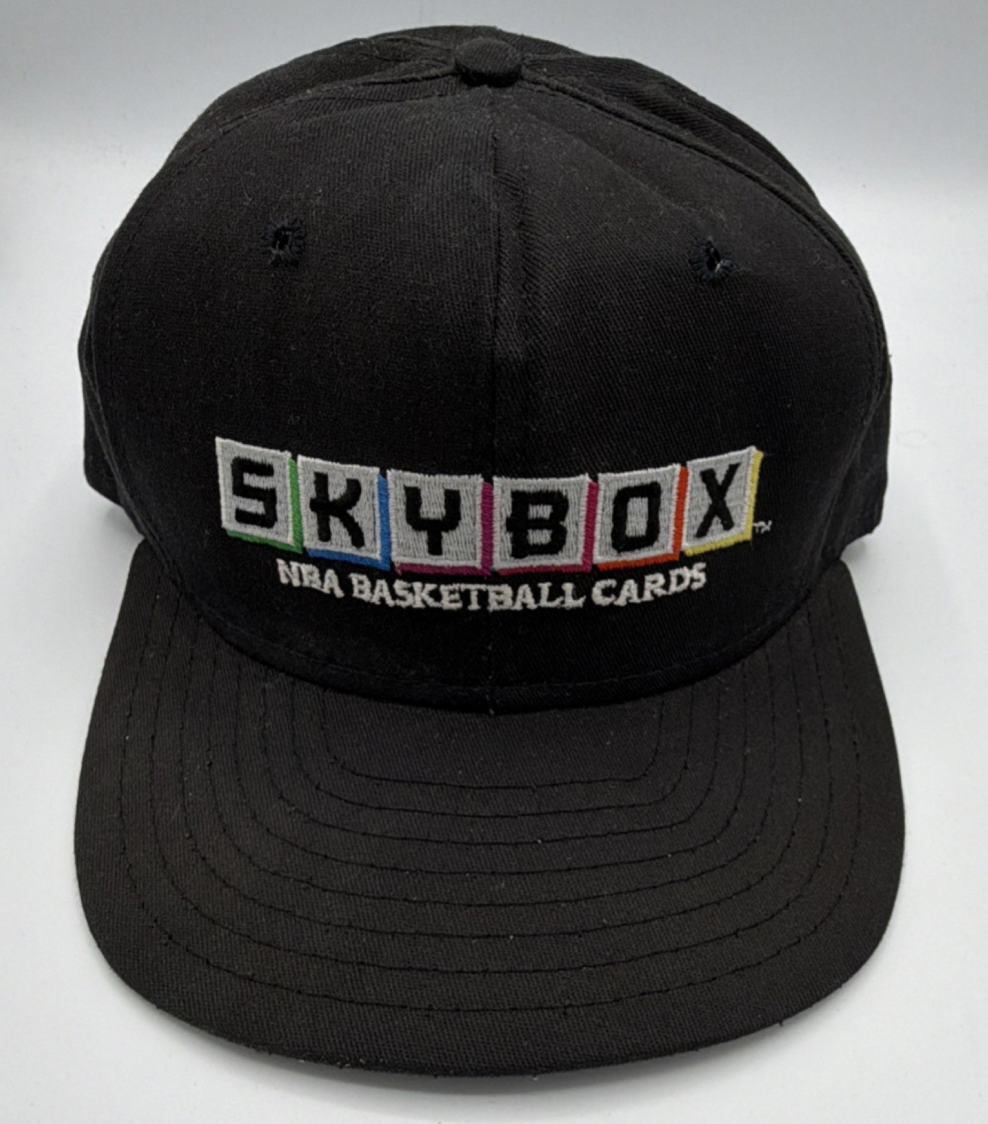 RARE Vintage 90’s SkyBox NBA Basketball Cards Black Snapback AJD Promo Hat Cap
