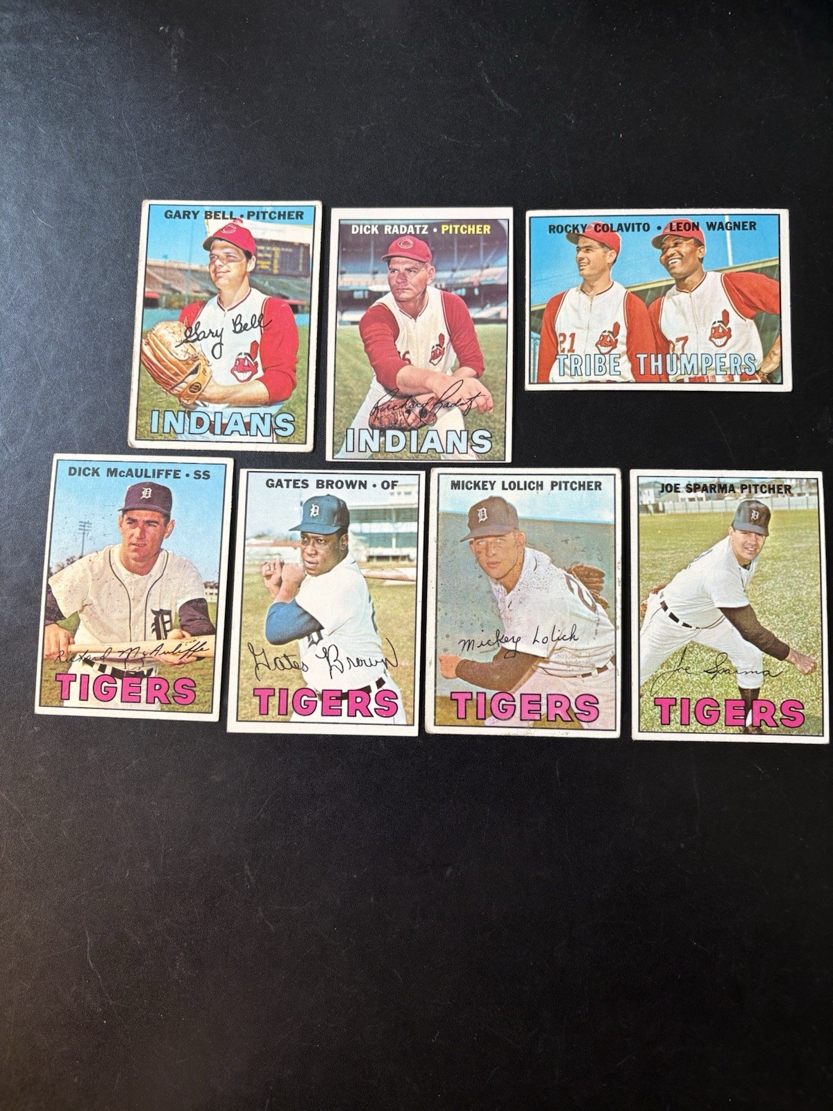 1967 Topps BB Lot 7 Dif ALL INDIANS & TIGERS Colavito) Low Shipping Cost ~EX-NM