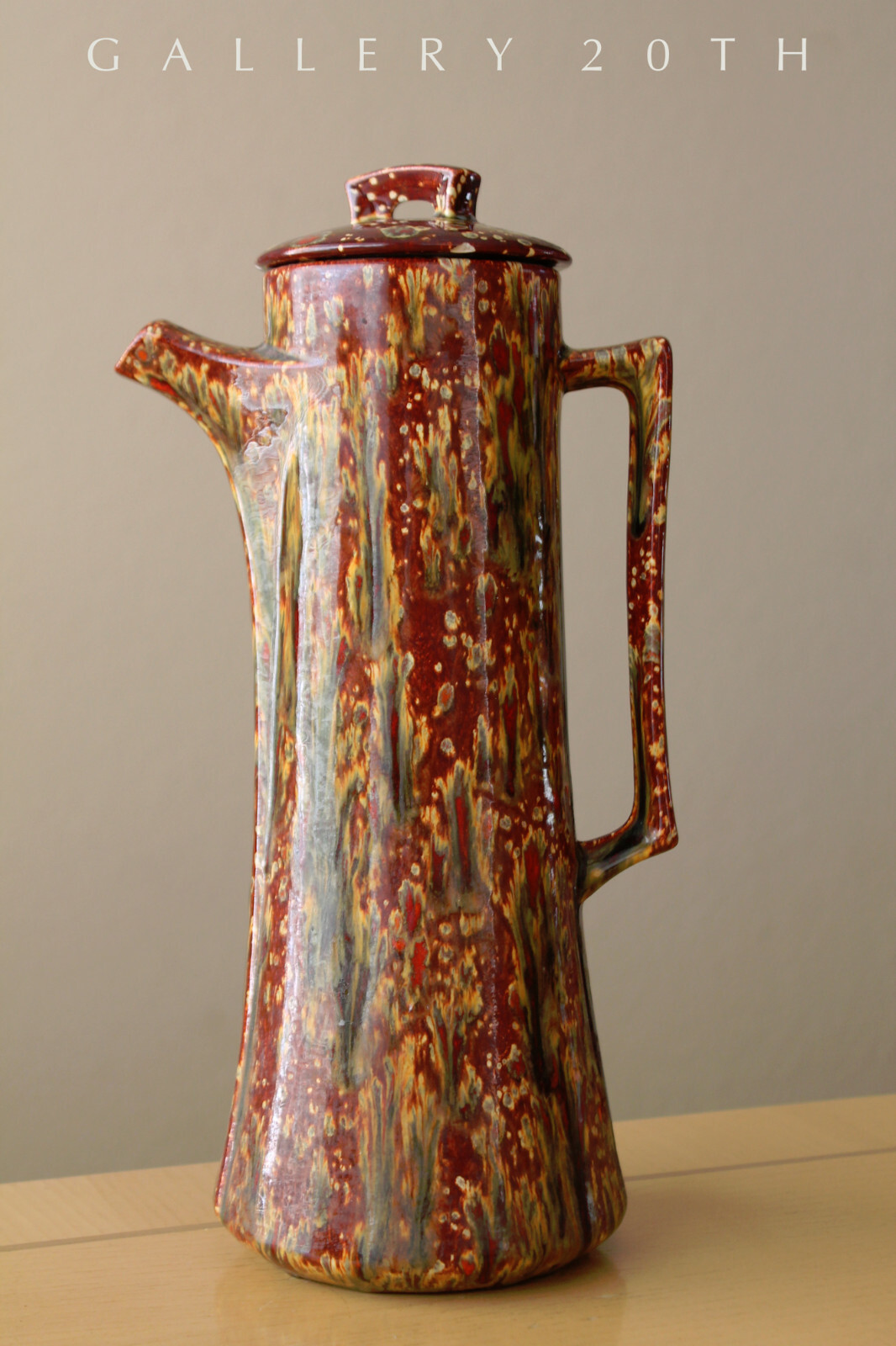 EPIC ARNEL\'S ABSTRACT DRIP GLAZE POTTERY PITCHER VTG 50\'S DECANTER MID CENTURY