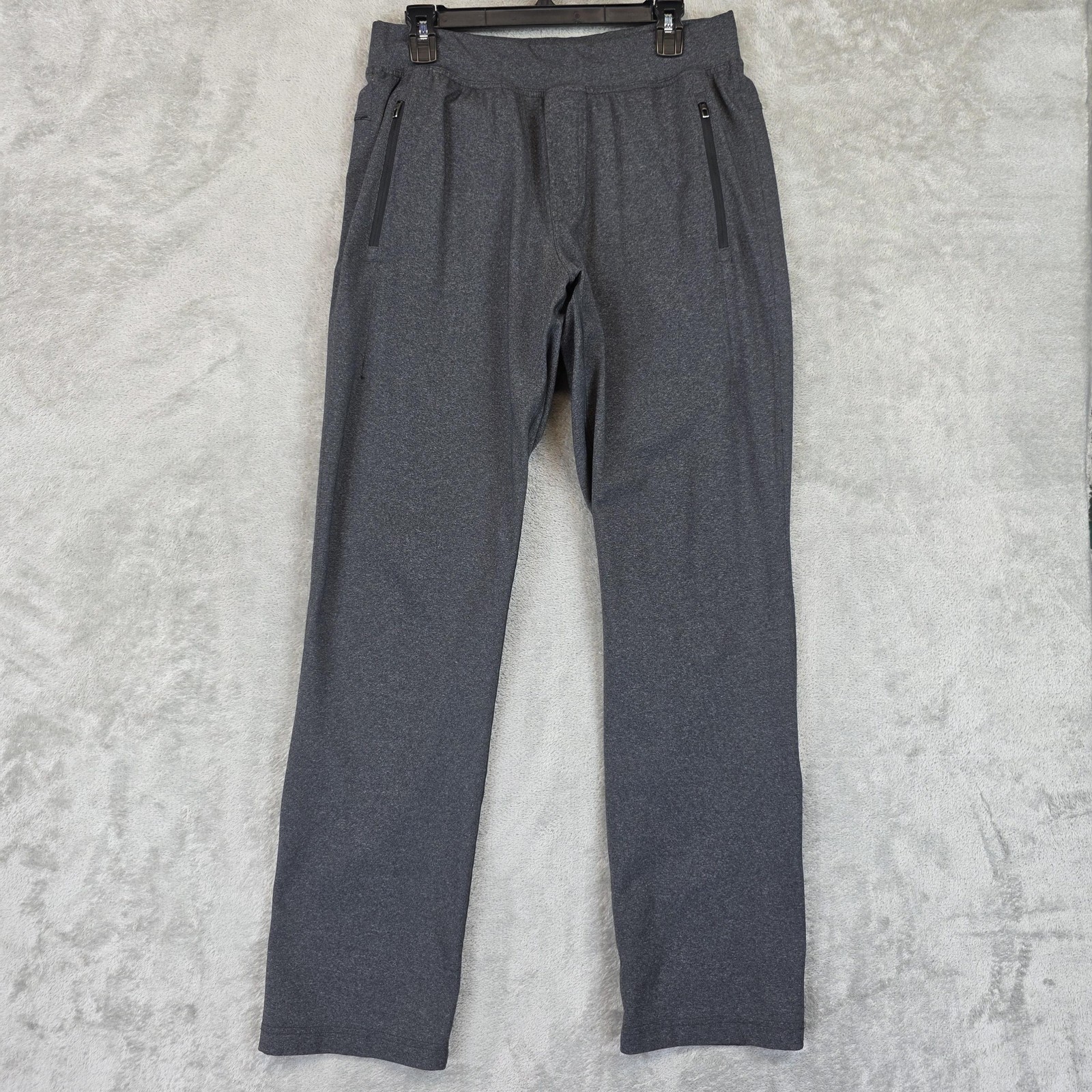Lululemon Pants Mens Large Gray Track Joggers Zip Pockets Elastic Waist Stretch