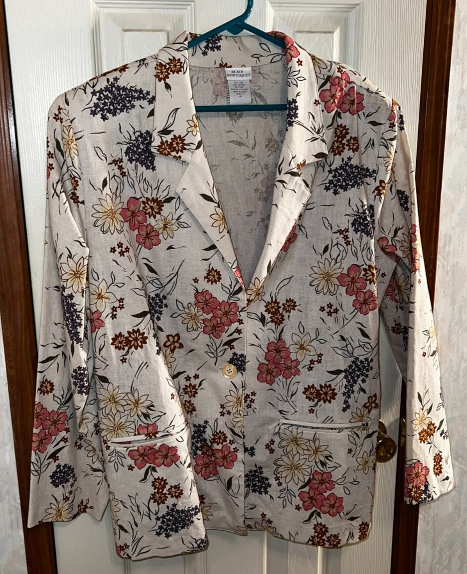 Blair Boutique Spring Floral Dress Coat Size Large Blair Boutique Spring Floral Dress Coat Size Large