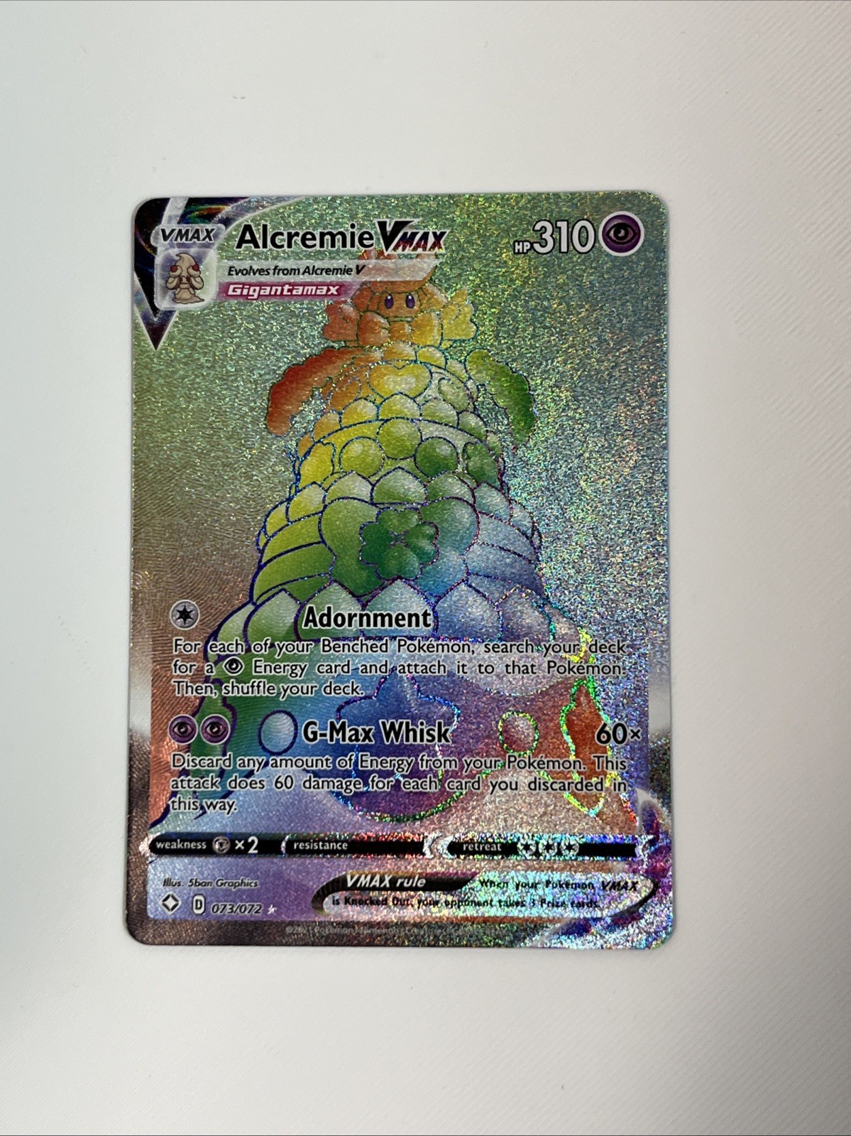 Alcremie VMAX (Secret) 073/072 Shining Fates Holo Alcremie VMAX (Secret) 073/072 Shining Fates Holo
