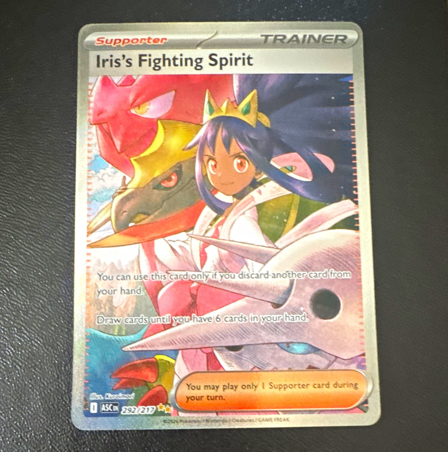 Iris\'s Fighting Spirit 292/217 SIR Pokemon Ascended Heroes NM Iris\'s Fighting Spirit 292/217 SIR Pokemon Ascended Heroes NM