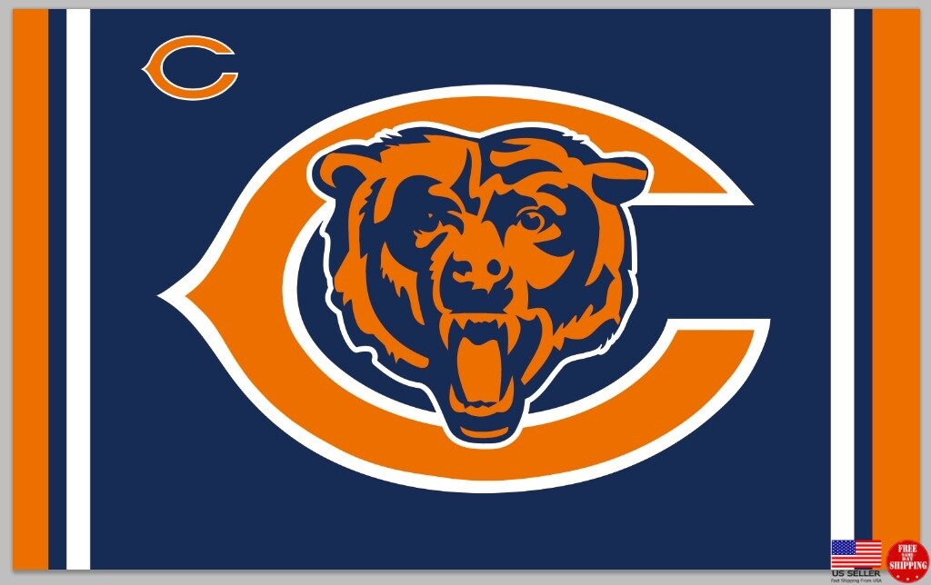 Chicago Bears 3x5 Flag Man Cave Flag 3 x 5 Banner Football New USA Da Bears C.