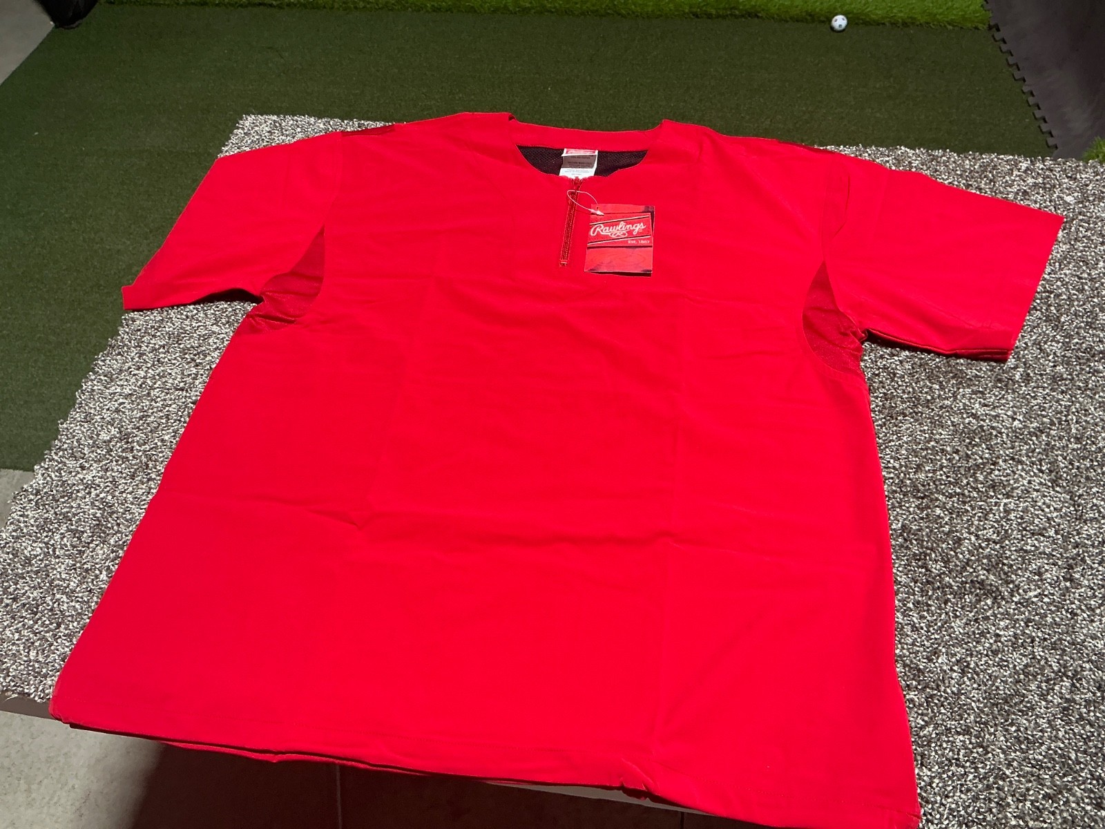 Rawlings Dugout Fleece Pullover Jacet, Bright Red, Size M - 2XL Rawlings Dugout Fleece Pullover Jacet, Bright Red, Size M - 2XL