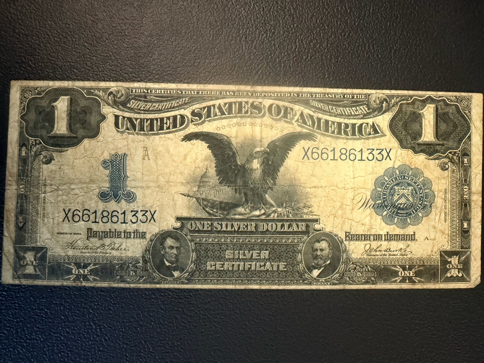 1899 $1 Dollar Black Eagle Blue Seal Silver Certificate Large Currency Note 1899 $1 Dollar Black Eagle Blue Seal Silver Certificate Large Currency Note