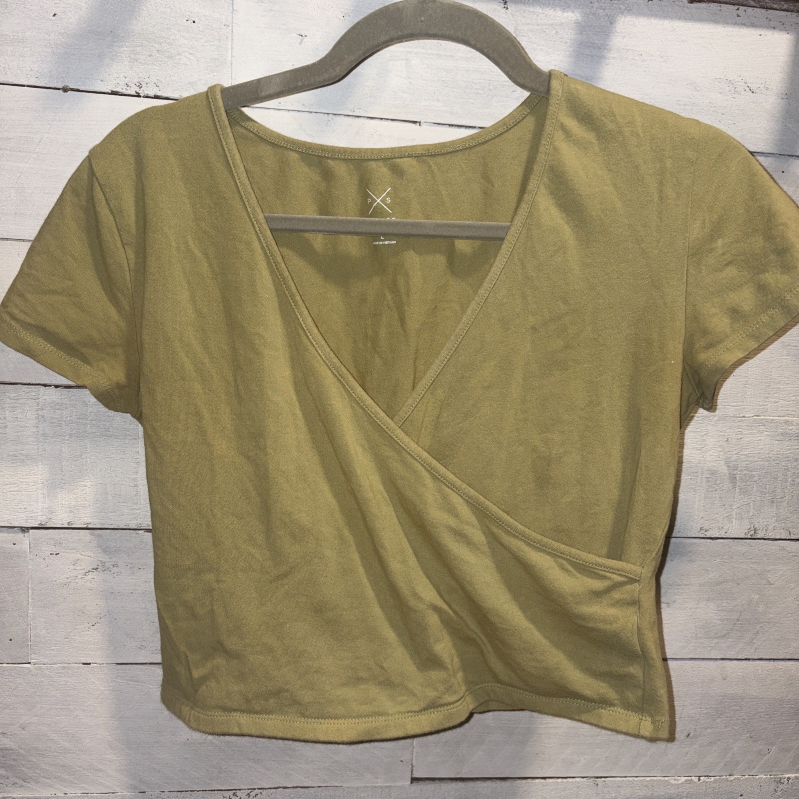 PS Basics By Pacsun Size L Women’s Olive Green Crop Top