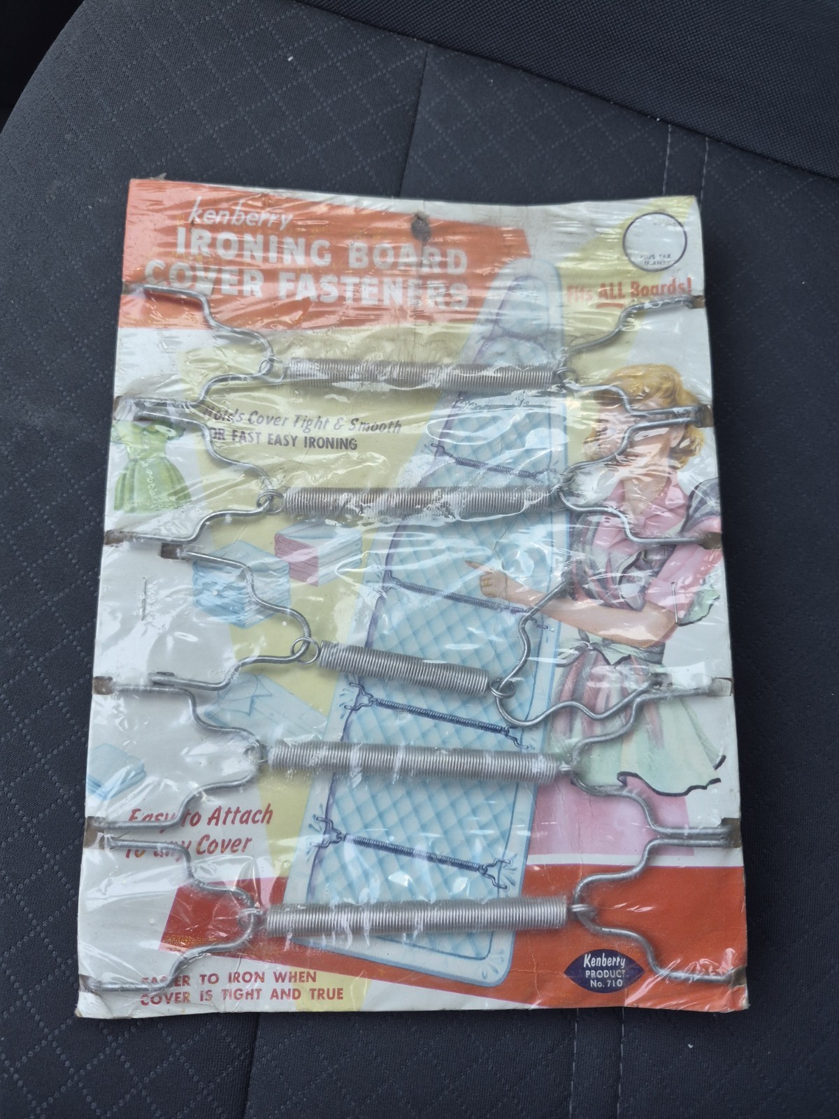kenberry ironing board cover fasteners Vintage 1950s New Sealed Rare Advertising kenberry ironing board cover fasteners Vintage 1950s New Sealed Rare Advertising