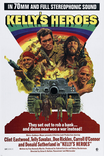 1970 KELLY\'S HEROES movie poster EASTWOOD SUTHERLAND WW2 war comedy 20x30