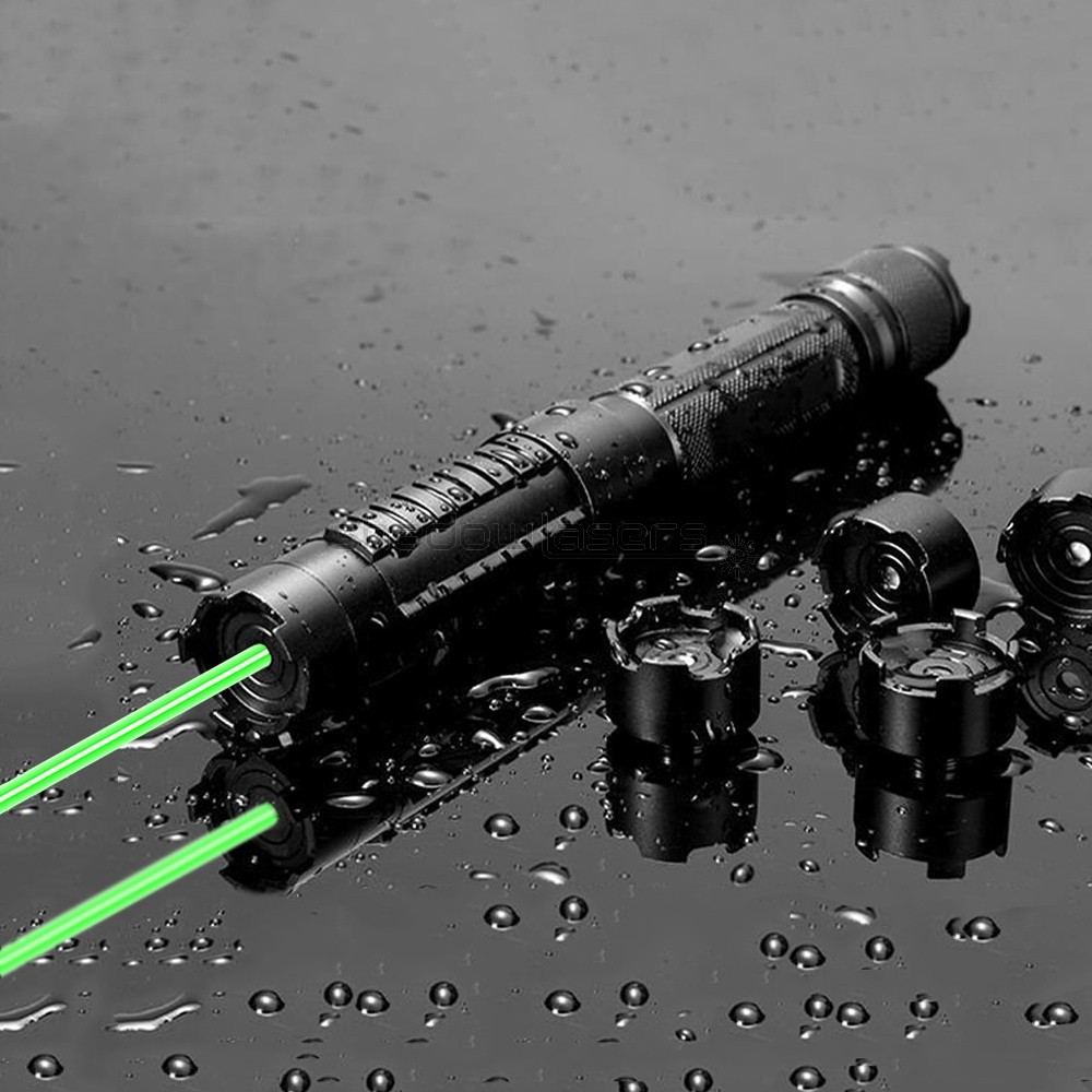520nm Green Aluminum Flashligh Visible Beam Light Adjustable Focus Laser+Charger