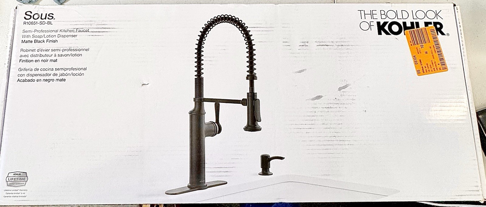 Kohler Sous Pro Faucet Matte Black Soap Dispenser R10651-SD-BL NEW *scratch*
