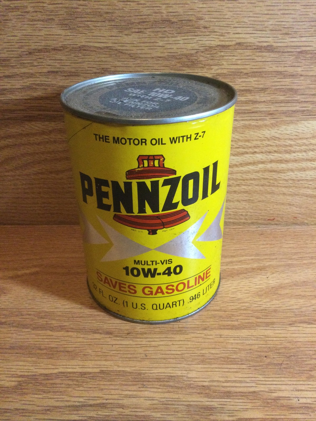 Vintage Pennzoil Motor Oil 1 Quart Cardboard Can SAE 10W-40 SEALED FULL OIL CAN