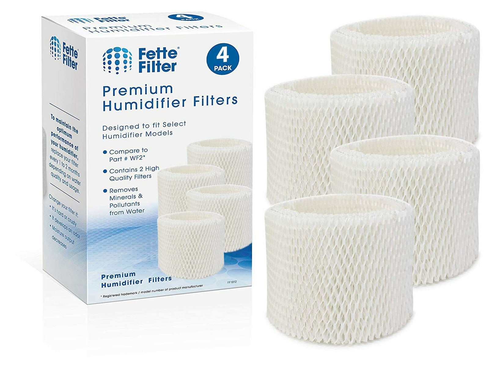 Fette Filter - 4 Pack of Humidifier Wicking Filters Compatible with Vicks & K...