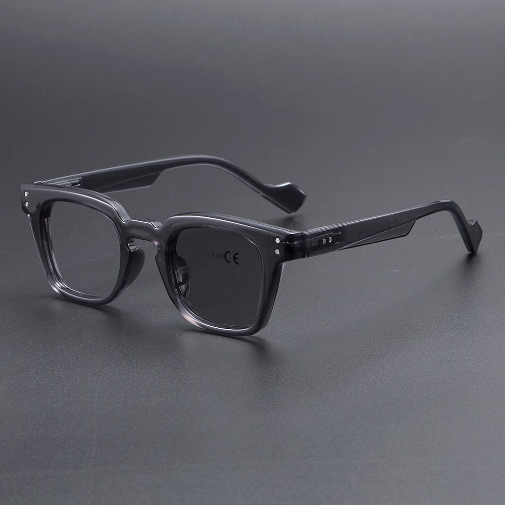 Stylish Bold Frame Photochromic Multifocal Reading Glasses Retro Computer Reader