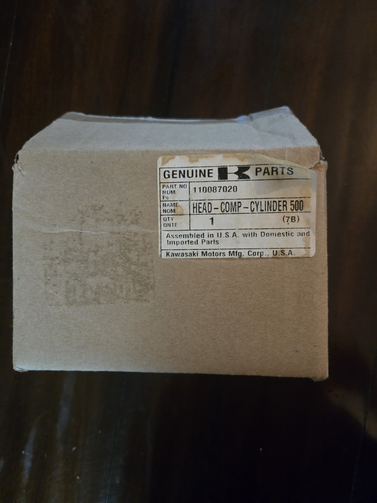Genuine OEM Kawasaki CYLINDER HEAD #2 Part# 11008-7020