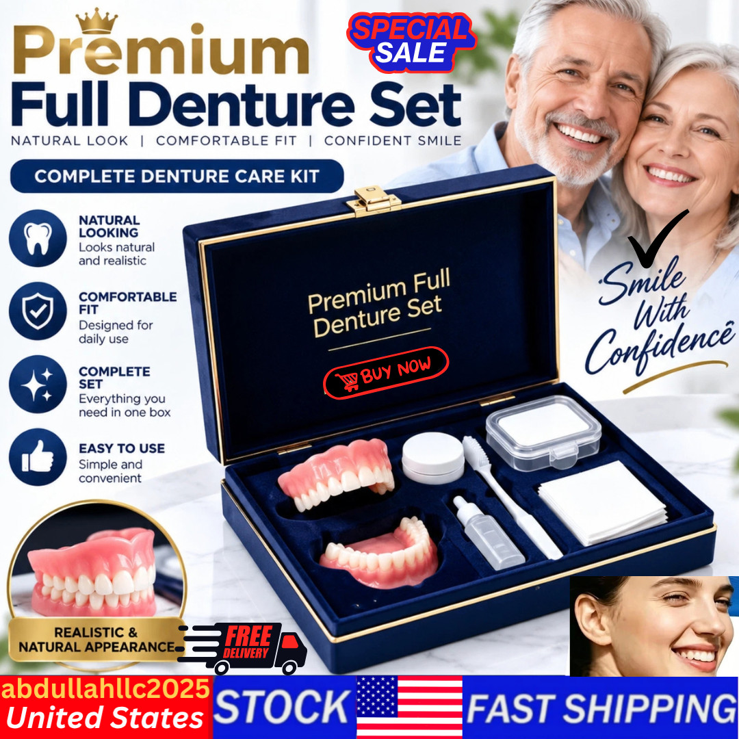 Silicone Dentures kit Upper Lower False Teeth Set Instant Smile too premium Silicone Dentures kit Upper Lower False Teeth Set Instant Smile too premium