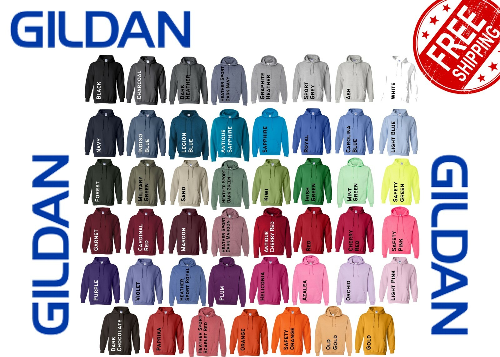 Gildan Heavy Blend Hooded Sweatshirt 18500 S-XL Sweatshirt Pullover Hoodie adult Gildan Heavy Blend Hooded Sweatshirt 18500 S-XL Sweatshirt Pullover Hoodie adult