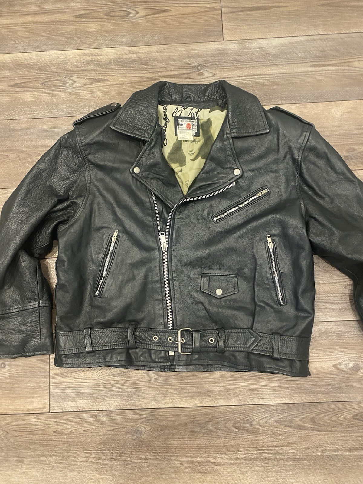 Vintage Don’t Stop 80S 90S Leather Biker Jacket 3Xl Vintage Don’t Stop 80S 90S Leather Biker Jacket 3Xl