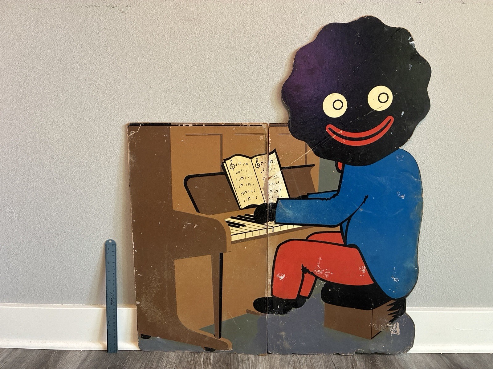 Vintage Robertson’s Die-Cut Piano Player Cardboard Store Display