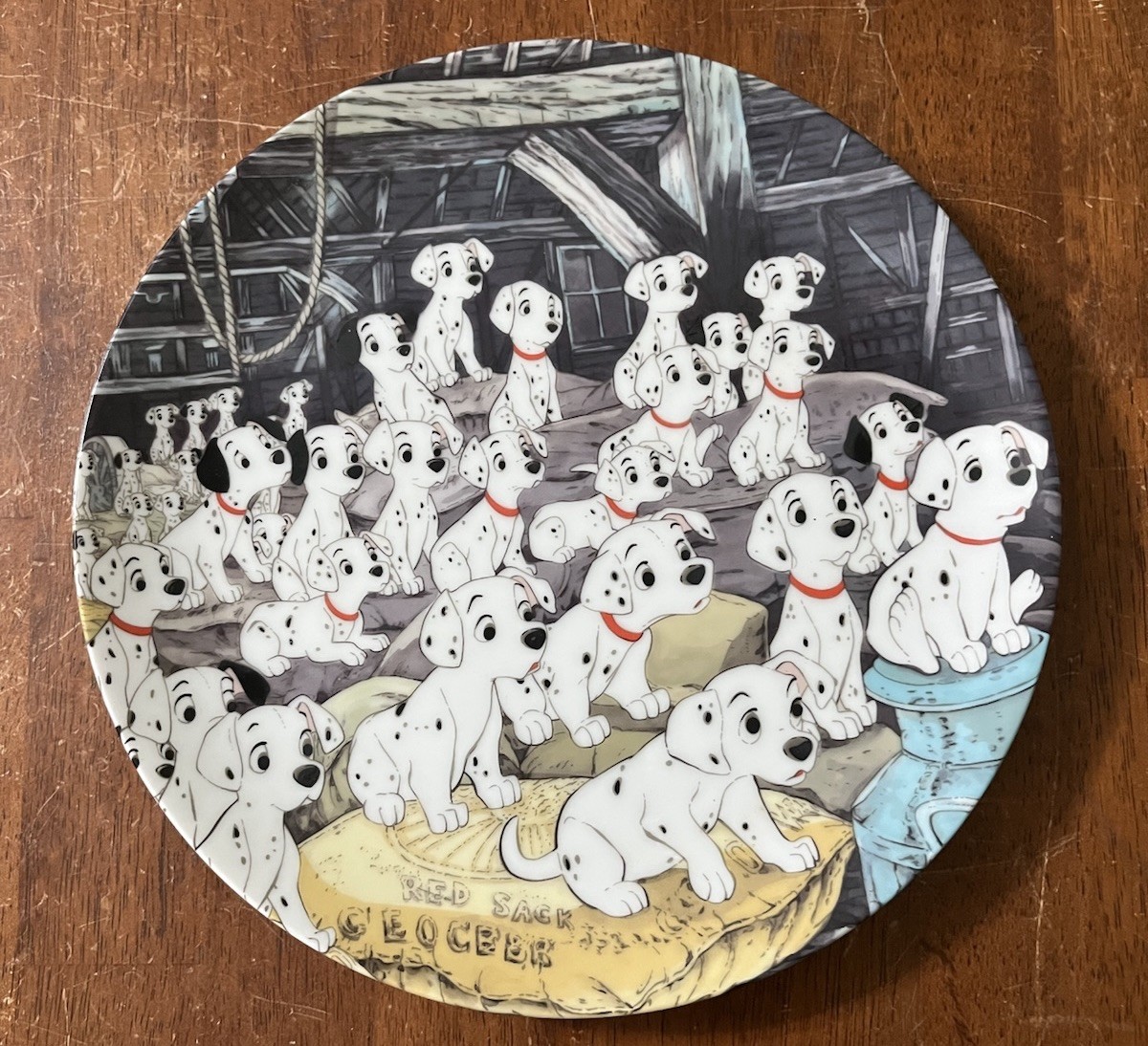 Vintage Walt Disney 101 Dalmations Vintage Porcelain Plate 3rd in Series Japan Vintage Walt Disney 101 Dalmations Vintage Porcelain Plate 3rd in Series Japan