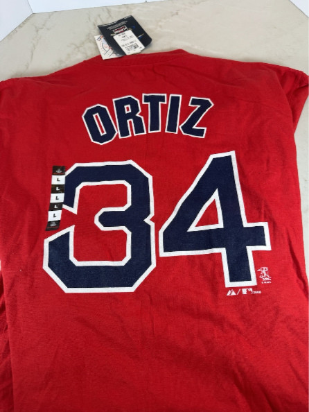 David Ortiz #34 Red Sox T-Shirt Majestic NWT XL XXL Big Papi MLB, pick your size