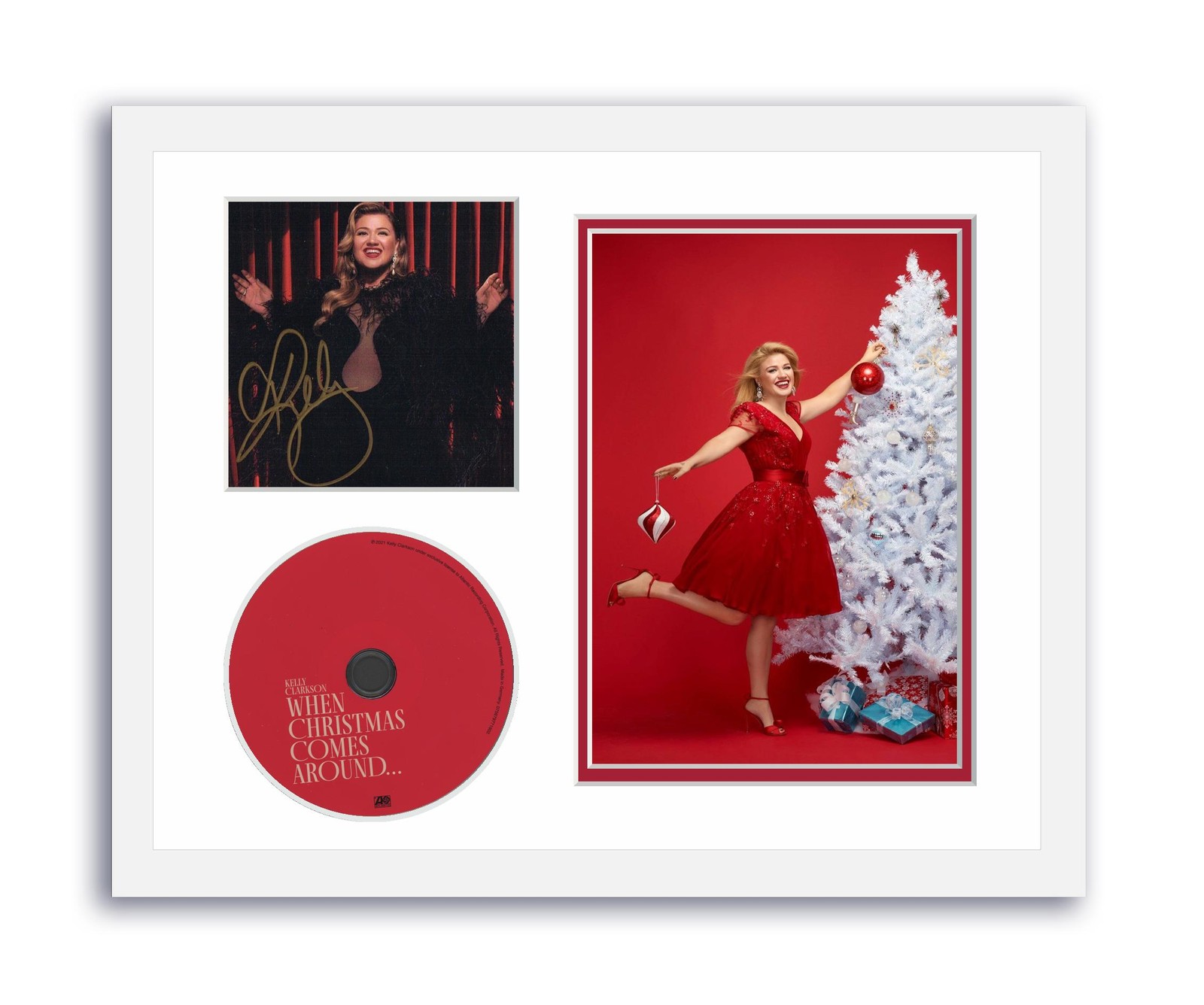 Kelly Clarkson Autograph Signed 11x14 Framed CD Photo When Christmas Comes ACOA