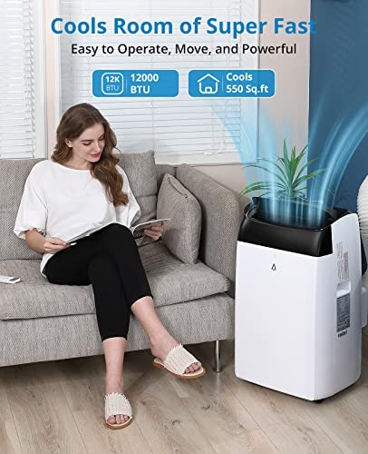 WHITE/BLACK ON TOP - TAKYWEP PORTABLE AIR CONDITIONER, 12,000 BTU AIR