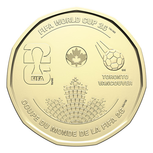 2026 Canada $1 FIFA World Cup 26 Loonie UNC Non-Colorized RCM Soccer Coin 🍁🪙