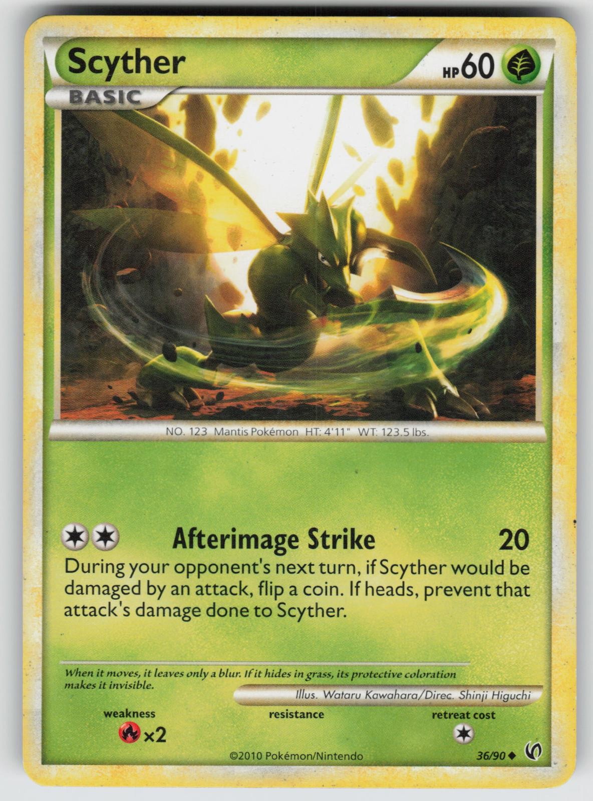 Scyther 36/90 HGSS Undaunted Pokemon TCG Lightly Played Scyther 36/90 HGSS Undaunted Pokemon TCG Lightly Played