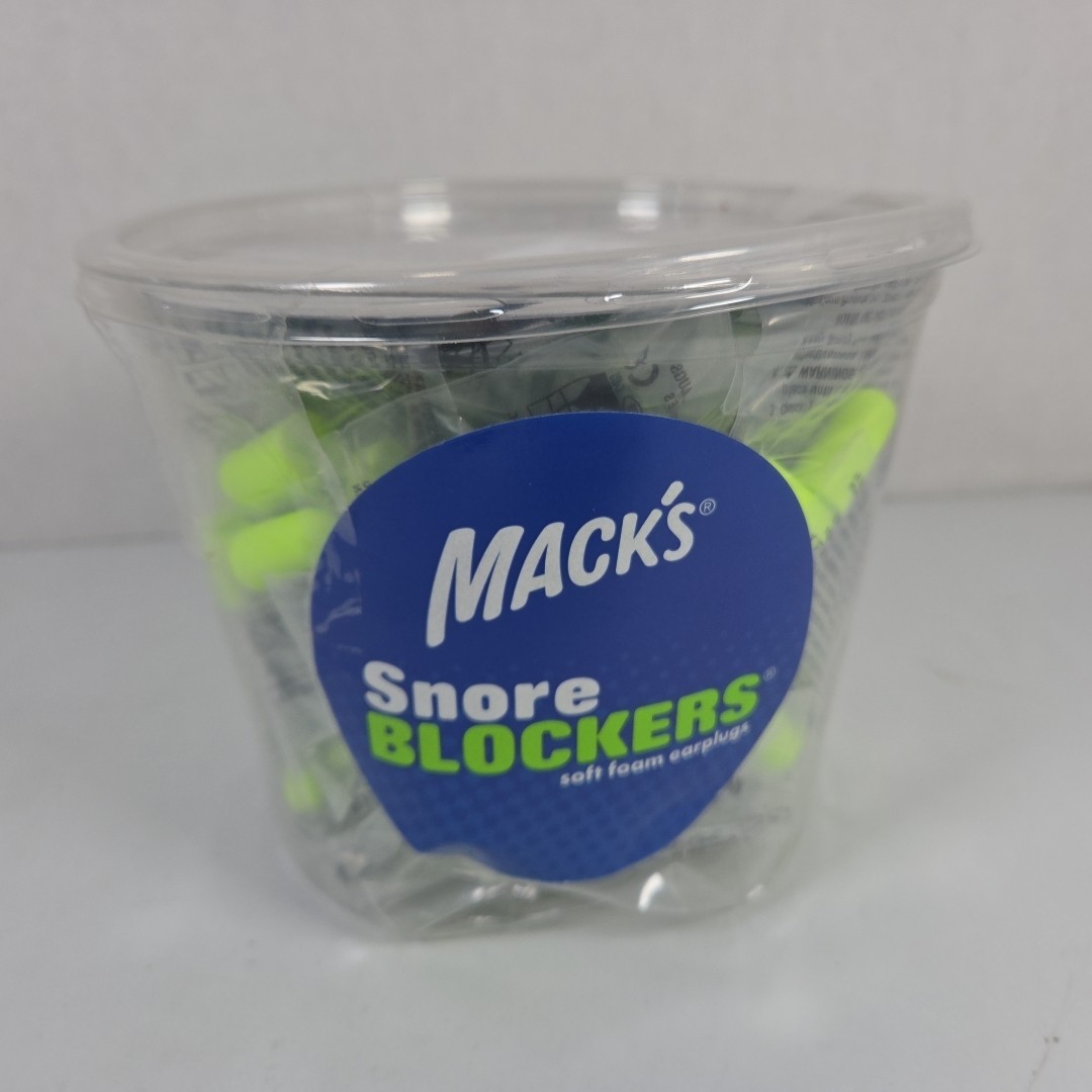 Mack's Tub of Snore Blockers Soft Foam Earplugs 100 Pairs - Brand New