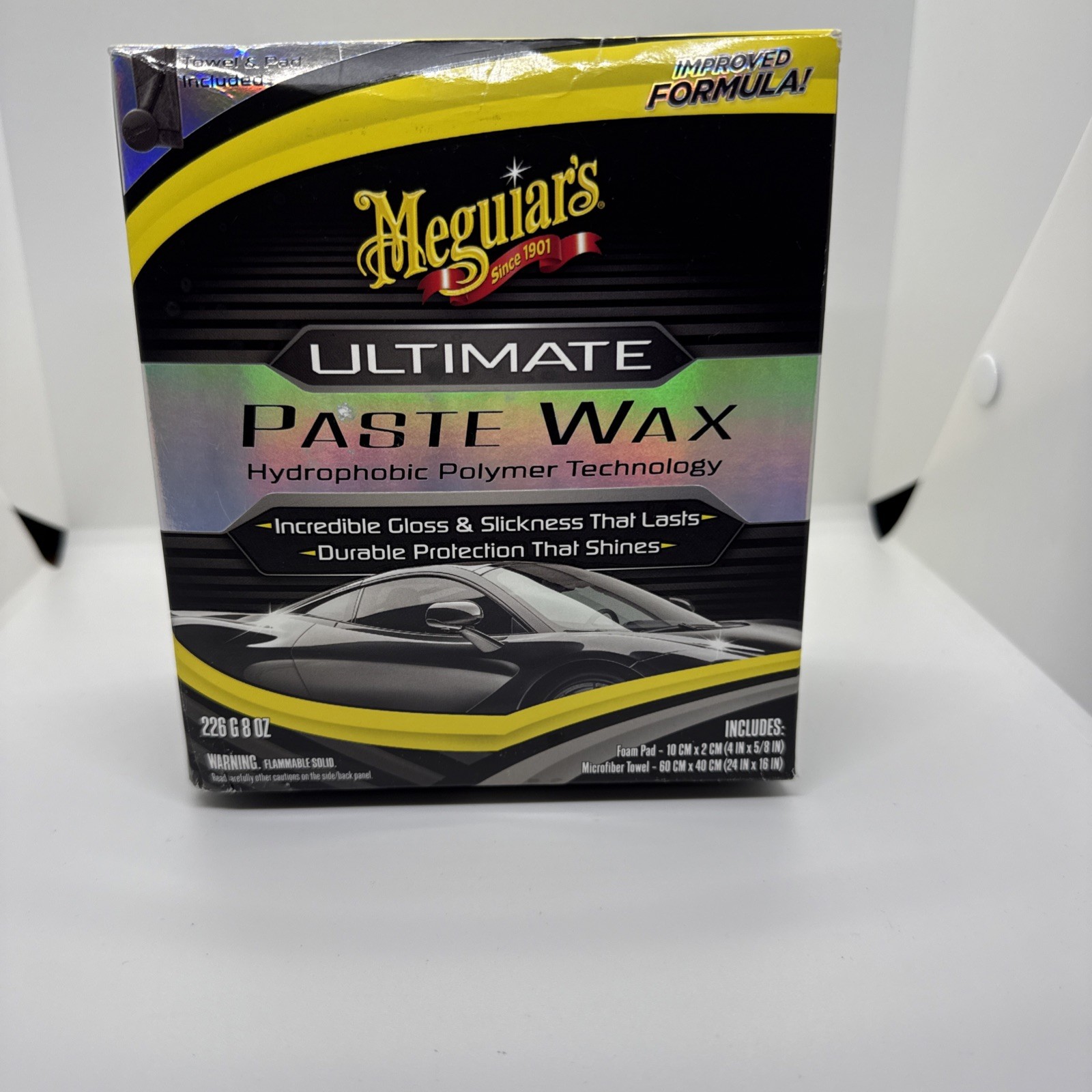 Meguiars G210608 Ultimate Paste Wax Long-Lasting Easy to Use Synthetic Wax, 8 oz