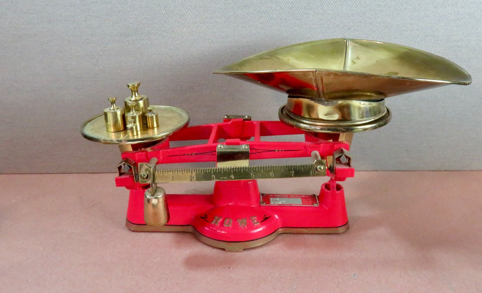 Antique Howe Scale Co Rutland VT Model 8462 Counter Balance 6lb Scale Brass Weig Antique Howe Scale Co Rutland VT Model 8462 Counter Balance 6lb Scale Brass Weig