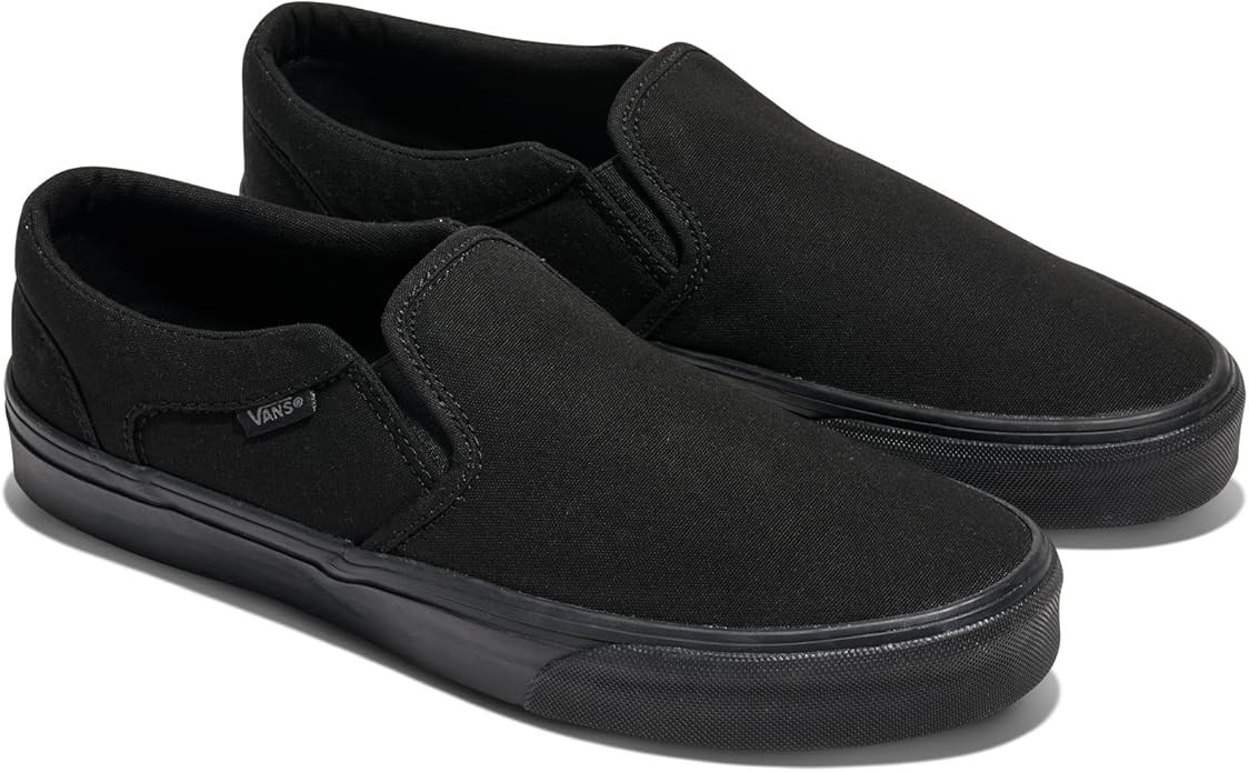 Vans Men's Asher Black Canvas Slip on Skate Shoes 🛹 Assorted Sizes 🛹 NWB Vans Men's Asher Black Canvas Slip on Skate Shoes 🛹 Assorted Sizes 🛹 NWB