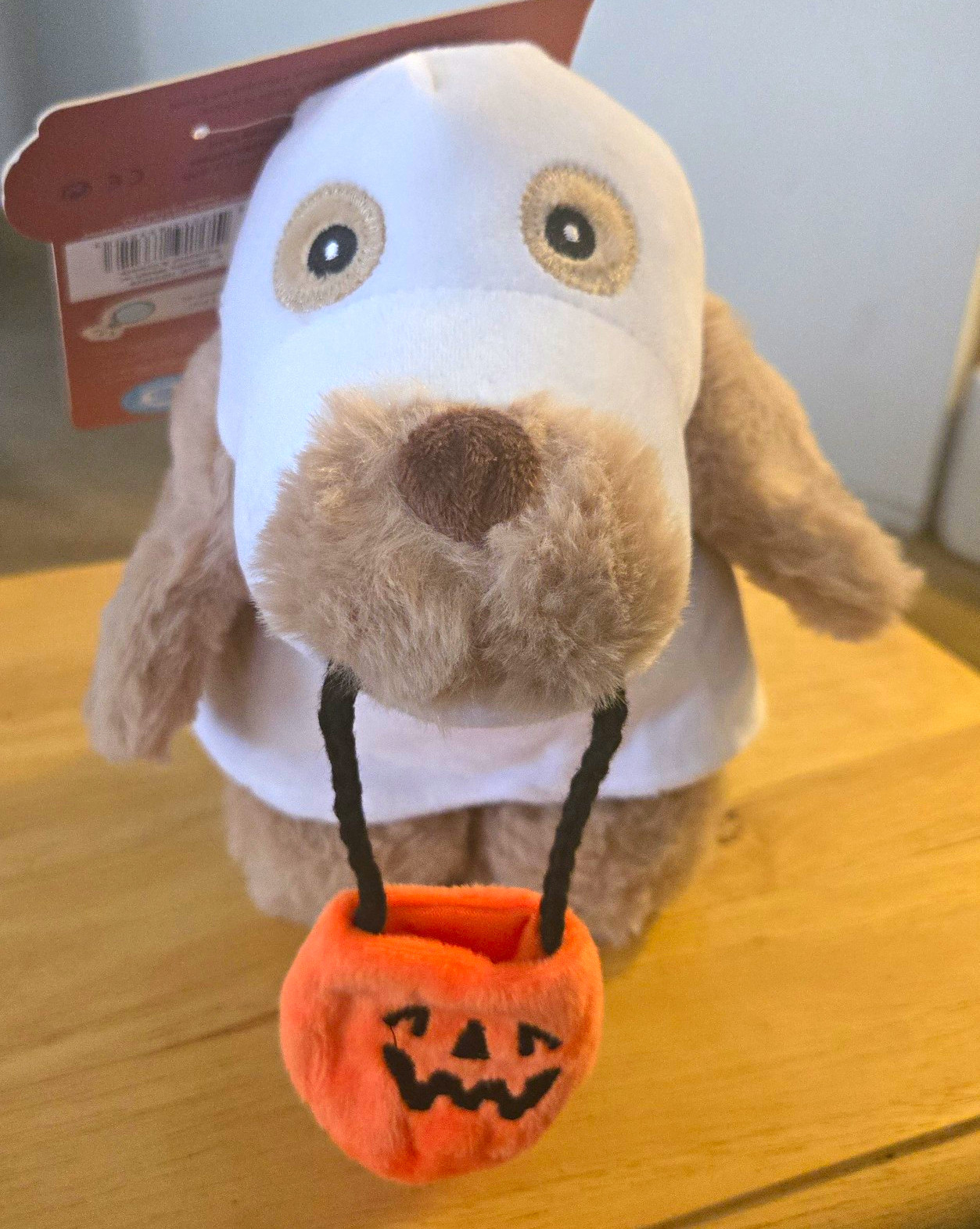 Halloween Plush Cocker Spaniel Dog Ghost Costume w/ Jack-o-Lantern Treat Bag, Halloween Plush Cocker Spaniel Dog Ghost Costume w/ Jack-o-Lantern Treat Bag,