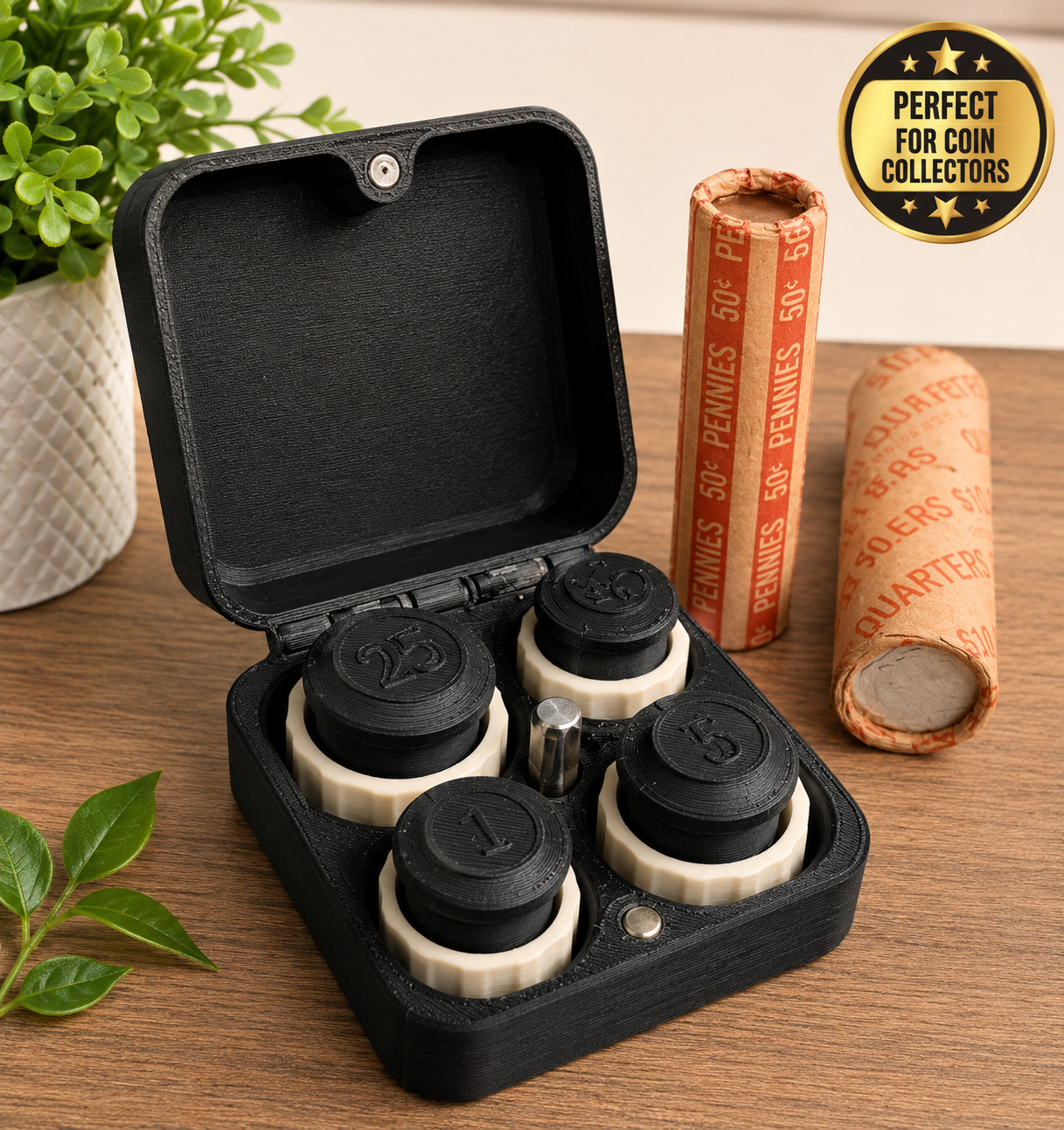 10 piece Coin Roll End Crimp Set with Steel crimp tabs.  Includes 1/4