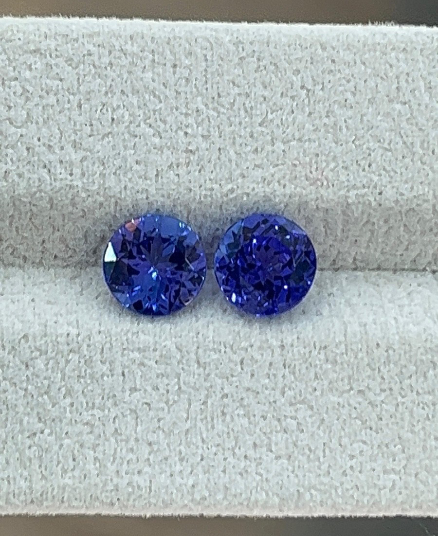 7mm natural top quality AAA tanzanite round pair loose gemstone 7mm natural top quality AAA tanzanite round pair loose gemstone
