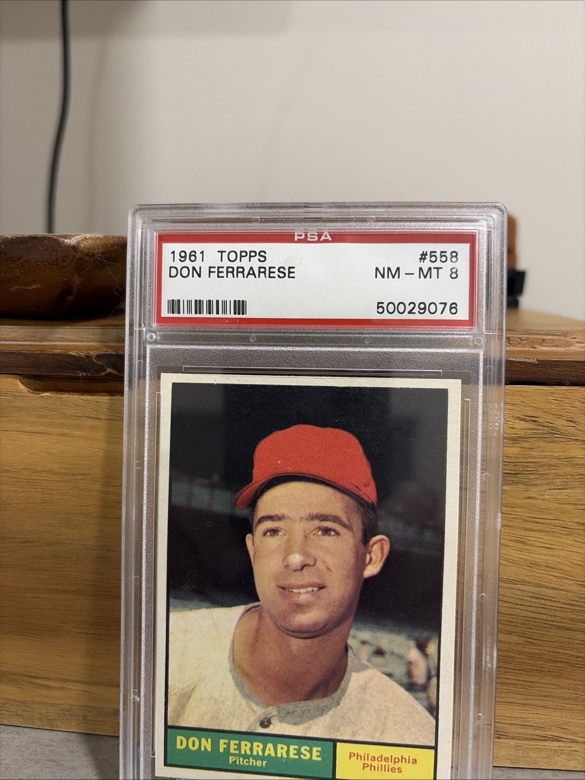1961 Topps #558 Don Ferrarese Philadelphia Phillies PSA 8 NM-MT