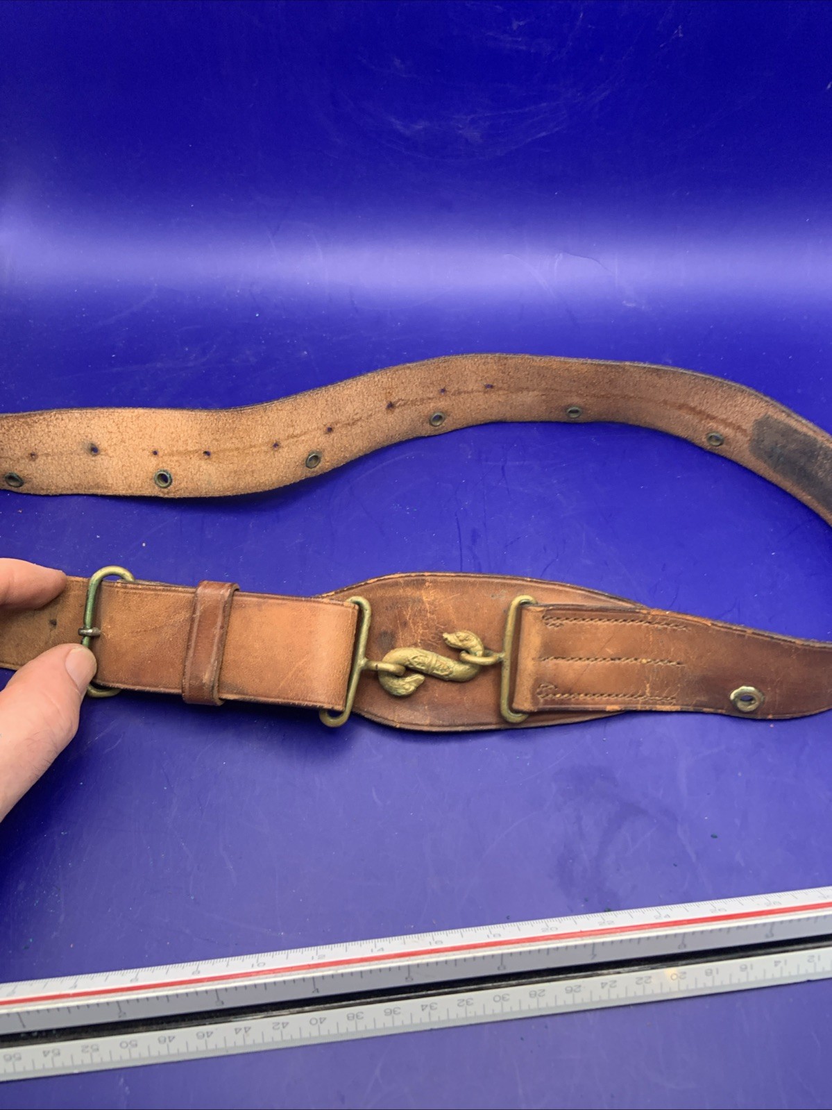 WW1 Officers Snake Belt Leather J Darsh & Sons London Canada 1915