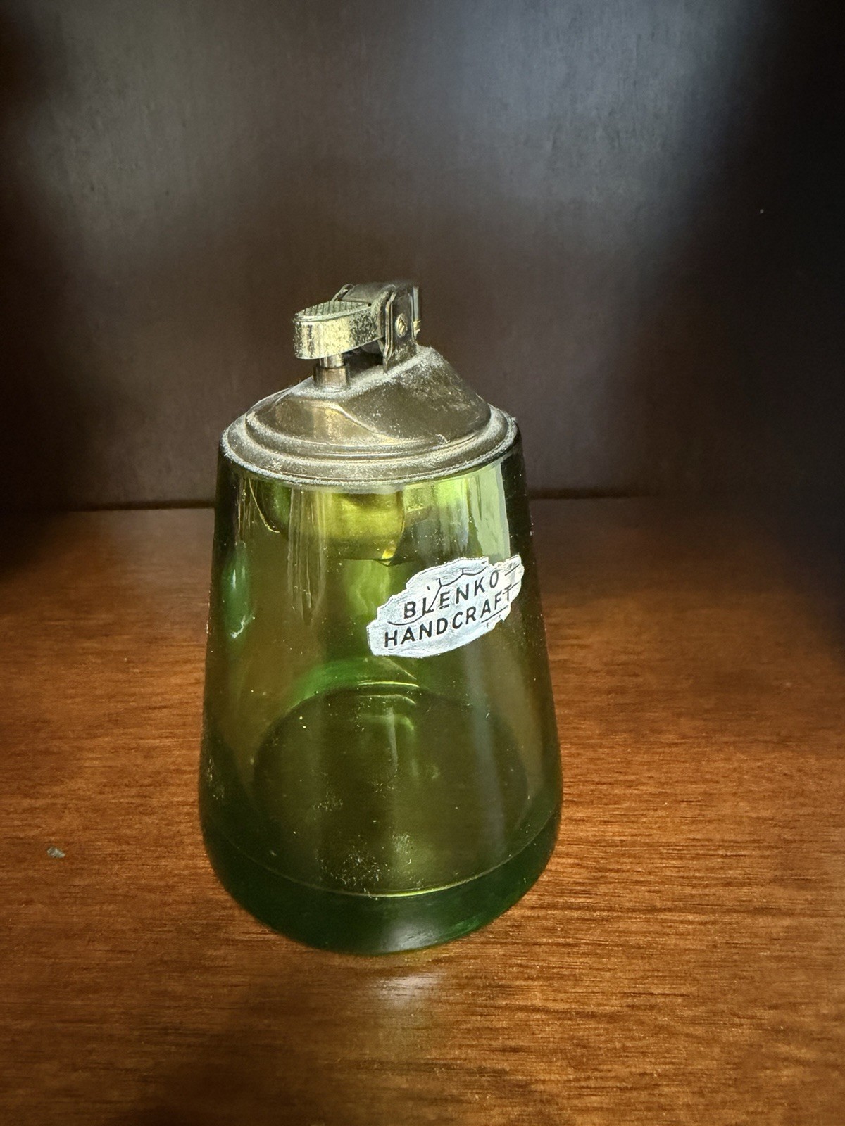 Blenko Glass Company #666B Table Lighter - Olive Green - Extremely Rare