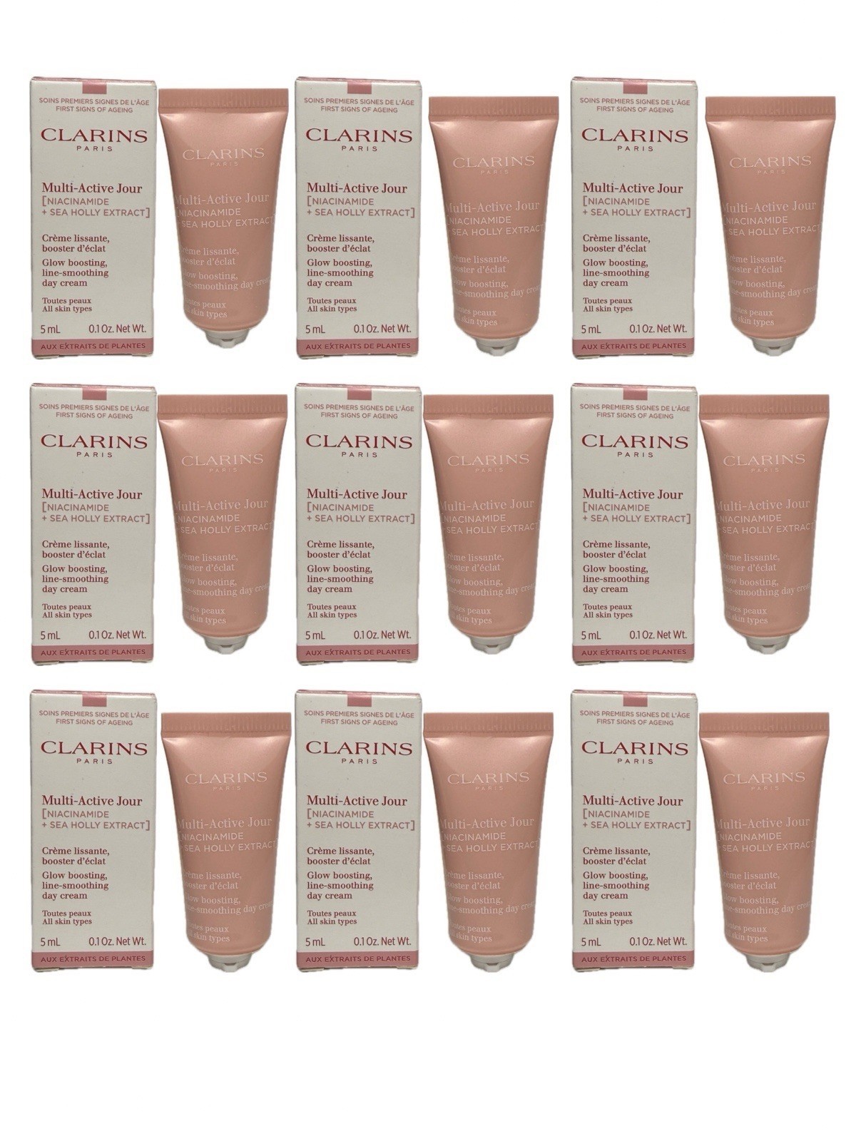 CLARINS Multi-Active Jour Day Cream~All skin types~set of 9 x 5ml/0.1oz~Unsealed