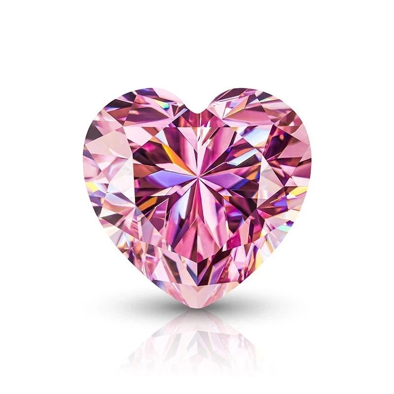 Certified 8.00 CT Heart Shape Natural Pink Color Loose Lab Grown Diamond VVS1