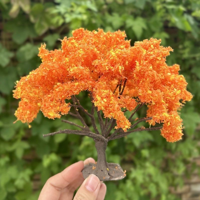 15cm Autumn Miniature Wire Tree Yellow Orange GNew DIY Sand Table Decoration