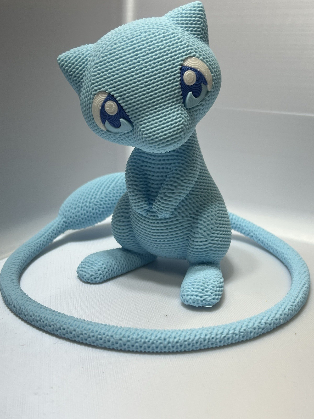 Shiny Mew Crochet Style 3D Printed Display Custom Fanart Shiny Mew Crochet Style 3D Printed Display Custom Fanart