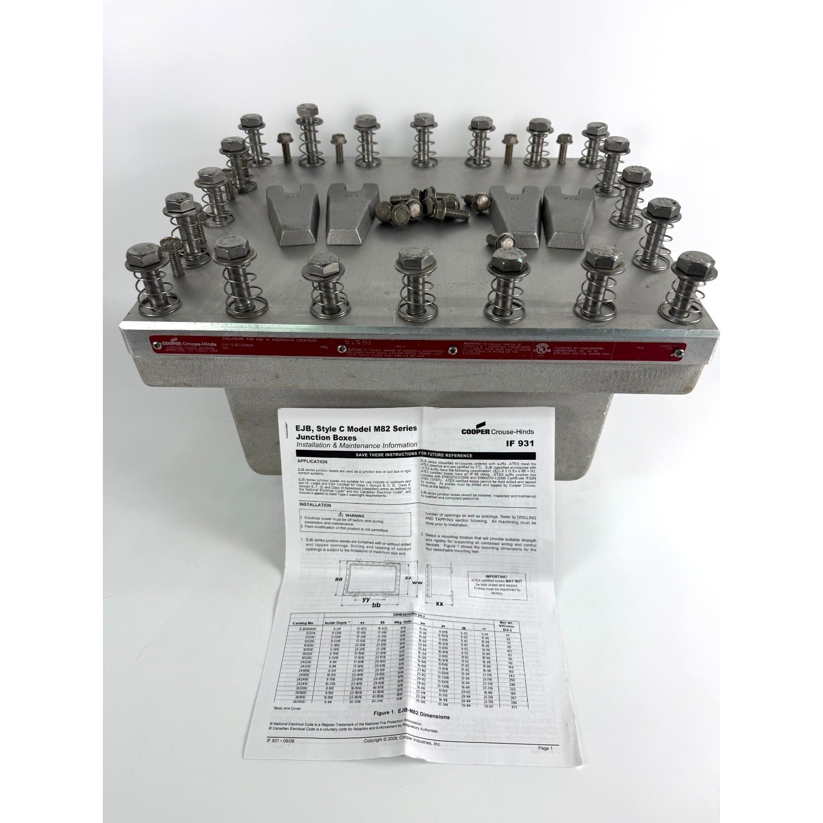 Cooper Crouse Hinds EJB100806 Explosionproof Junction Box Type 4 Open Box